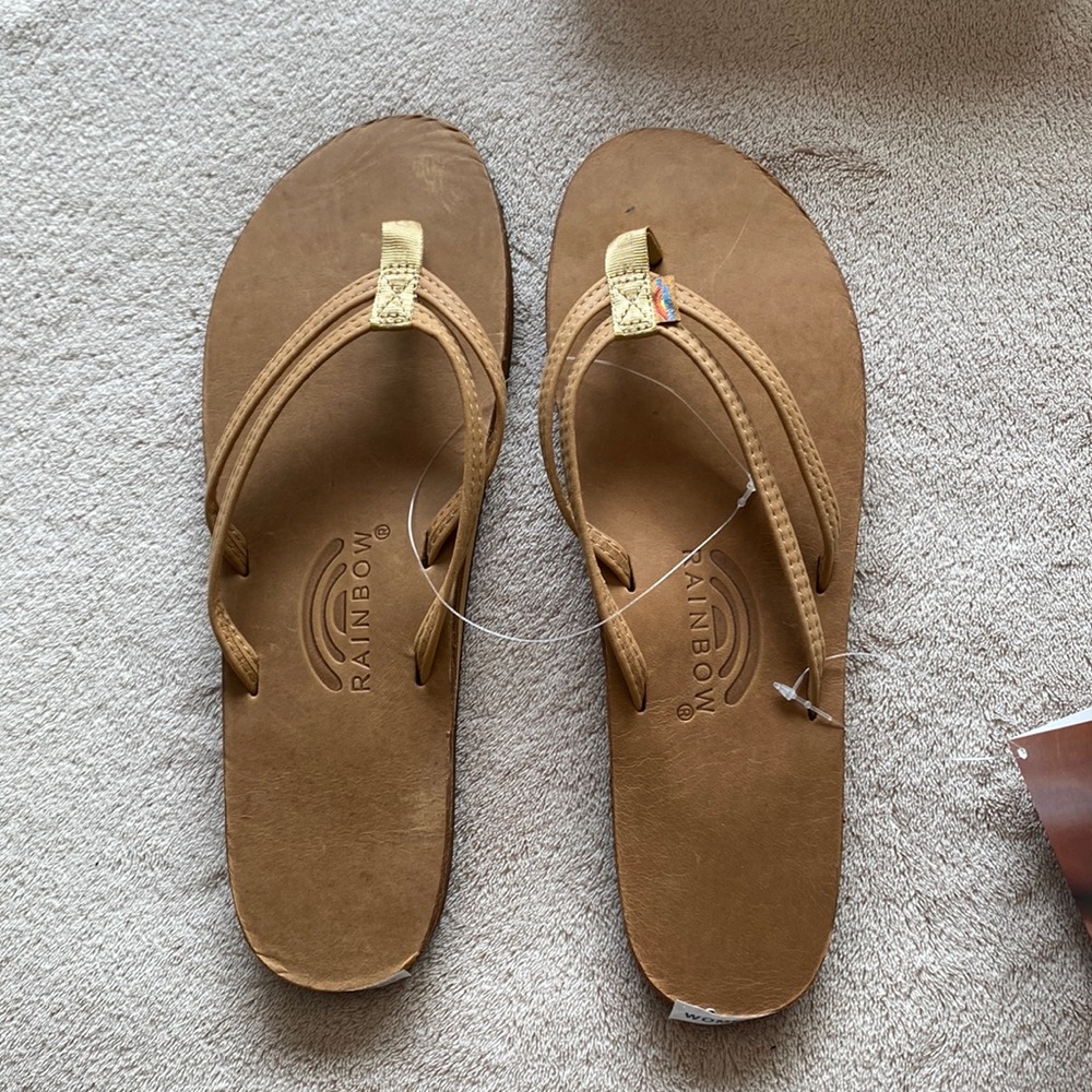 Rainbow leather sandals